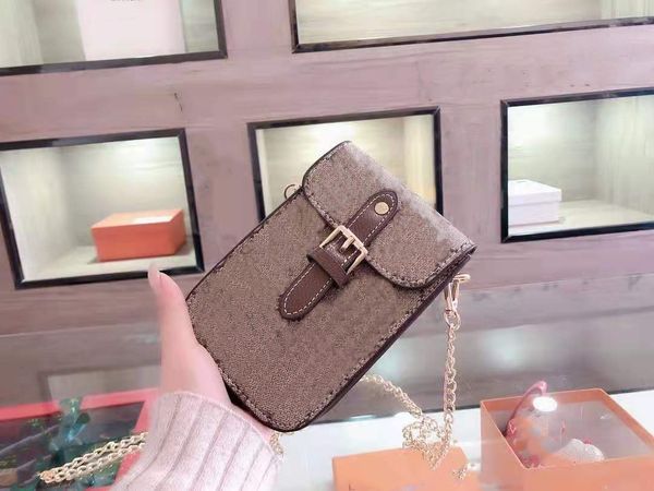 Taschen Mini Single Unisex Männer Frauen Leder Geldbörsen Braune Umhängetasche Handtasche Umhängetasche Frau Krempe Vertikales Mobiltelefon Seine Freizeit Weiblich