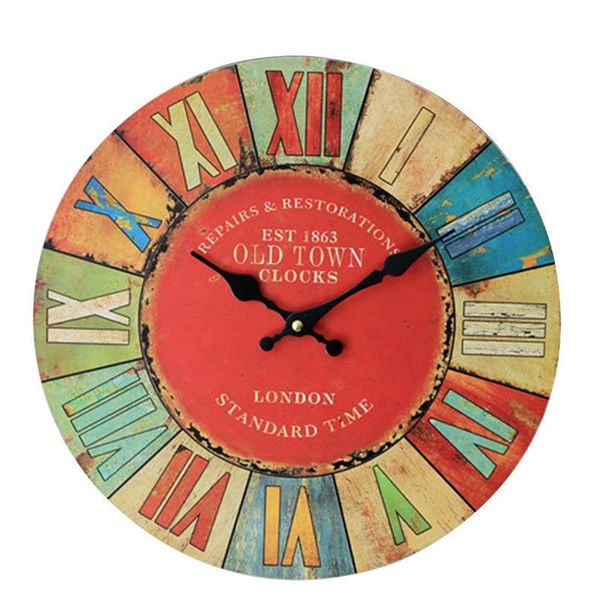 

wall clocks wooden clock roman numerals cardboard clock,silent&non-ticking feature,antique style for kitchen office home