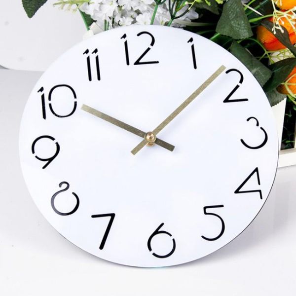 

wall clocks creative acrylic clock simple arabic numerals with silent movement ldgz-001(white)