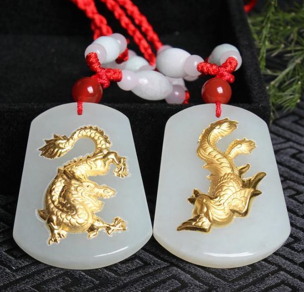 

gold inlay and tian yu long phoenix pendant h145# lockets, Silver