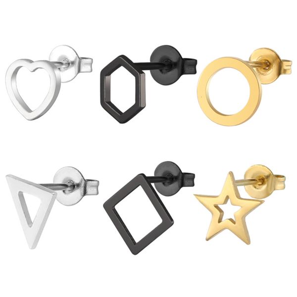 

stainless titanium fashion love triangle round pointed star simple earrings