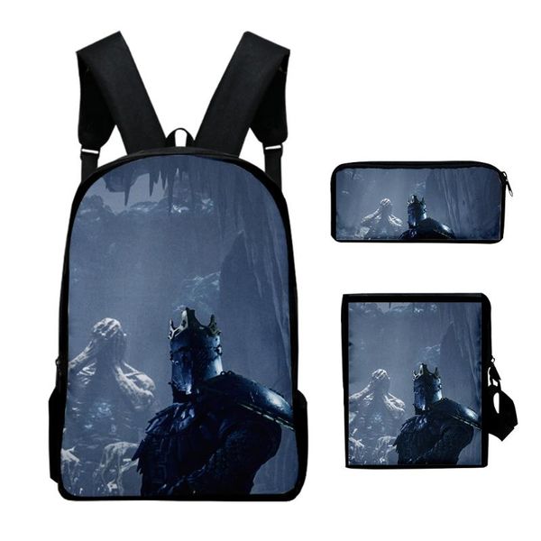 

backpack 3pcs/set game mortal shell boys girls primary middle school students schoolbag women men waterproof laptop