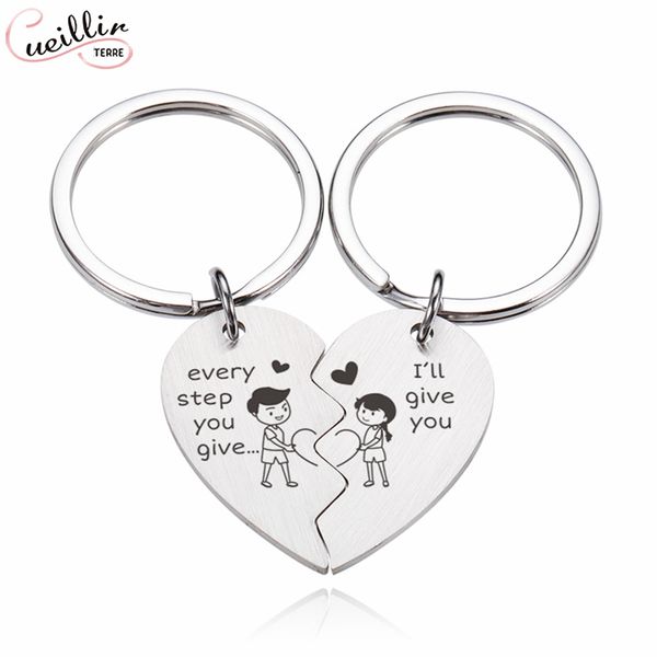 

customized couples keychain boyfriend girlfriend keyring husband anniversary valentine day gift women men keychain bag keychaindio chan cont, Slivery;golden