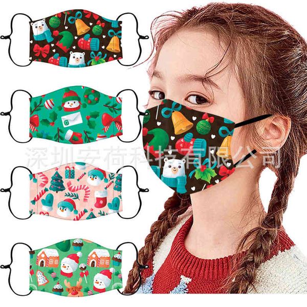 

christmas printed children's reusable washable cotton dust-proof sports mask
