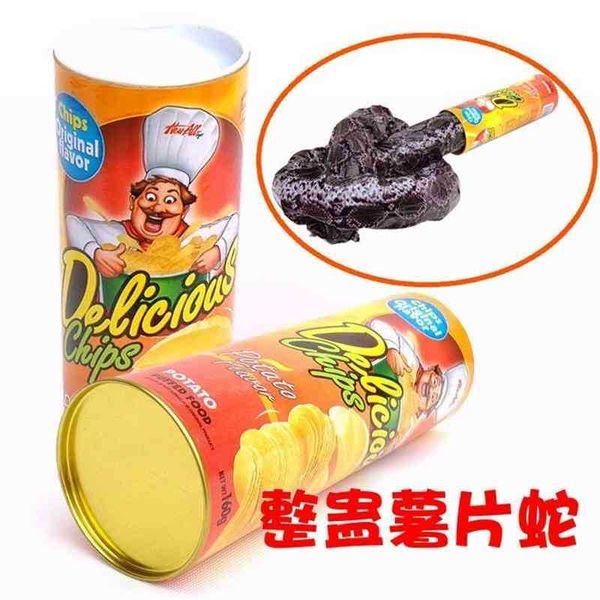 

prank fool's day prank gifts canned potato chips snake halloween trick toys