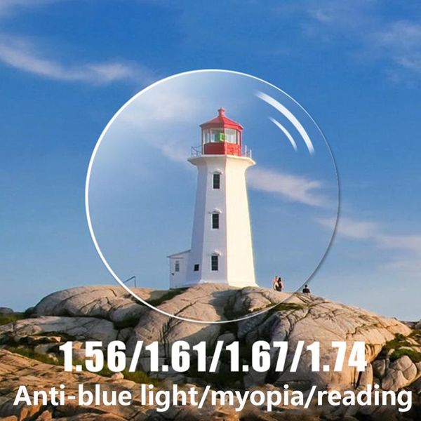 

sunglasses frames anti blue a pair of optical lens green-emi prescription aspheric myopia presbyopia scratch-resistant 1.56 1.61 1.67 1.74 i, Silver