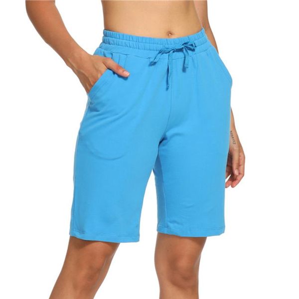 

yoga outfit women athletic lounge shorts gym walking pajama cotton sweat running with pockets short de sport