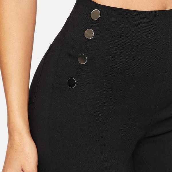 

women black womens pants pencil spring fall slim office ladies female high waist trousers pantalon femme, Black;white