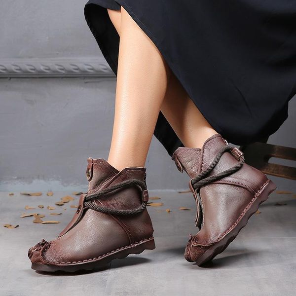 

boots low with genuine leather warm non-slip women's shoes short winter, Black