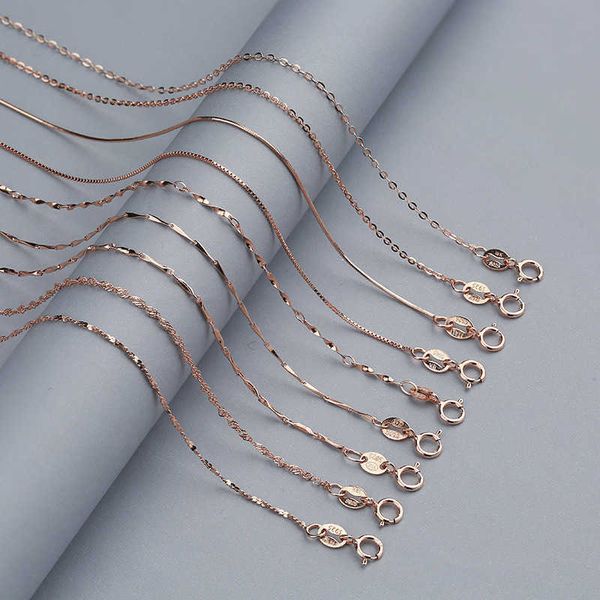 

designer necklace doreen box 925 sterling silver rose gold chain female cha jewelry sweater clavicle 40cm 45cm