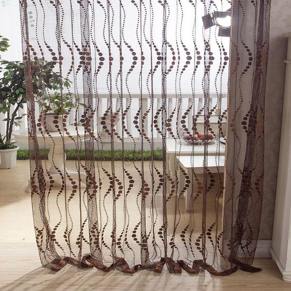 

european style jacquard design sheer panel tulle curtain for living room and balcony organza fabrics window & drapes