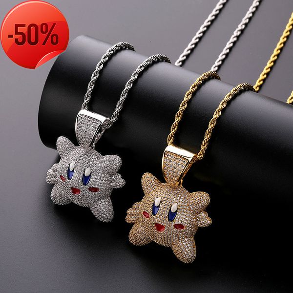 

star kabi pendant with zircon inlaid lovely necklace accessories, Silver
