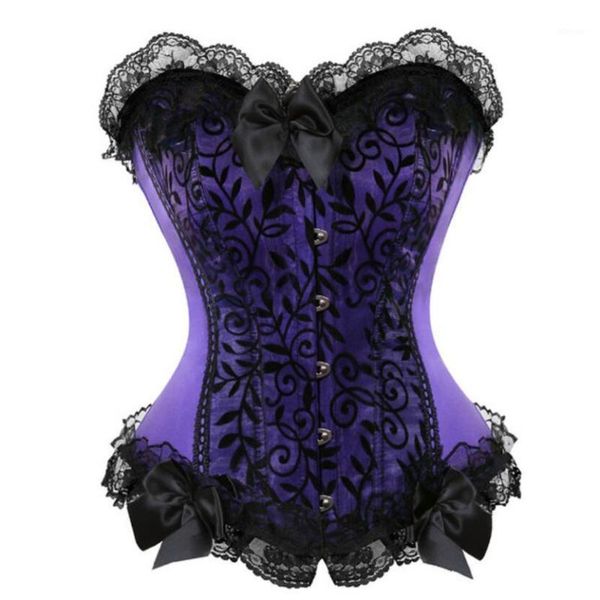 

bustiers & corsets women corset bodyshaper lingerie showgirl overbust and floral lace overlay plus size, Black;white