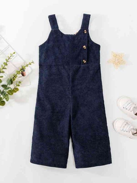 

baby fake button corduroy overall jumpsuit she, Blue