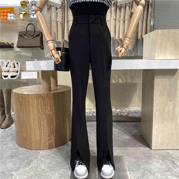 

capri nicho design the high-waisted 2021 are of straight leg pants, Black;white