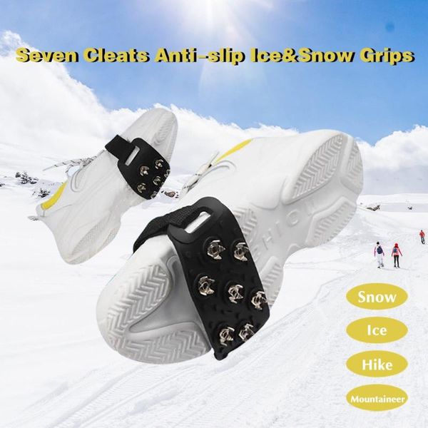 

cords, slings and webbing crampons traction leather cleats ice & snow grips anti-skid boots spikes 7 point for footwear