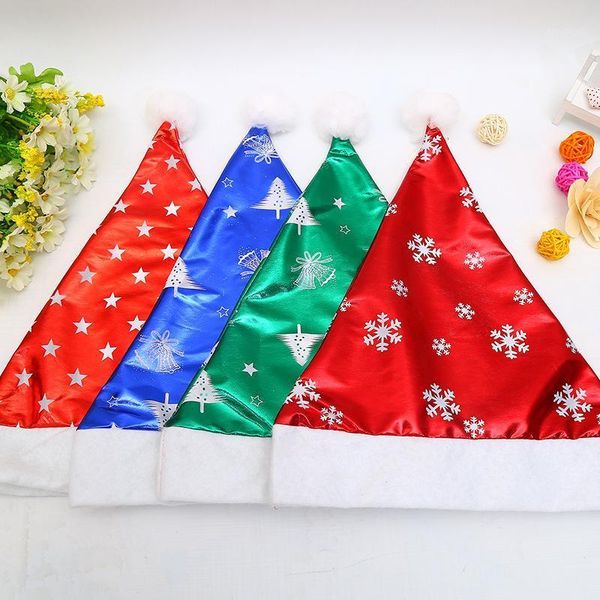 

christmas decorations cap hat show dress up props 2021 snowflake gilding silver