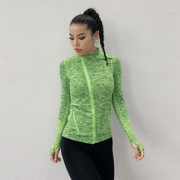 

yoga outfit clothes women's zipper cardigan sports jacket fitness breathable quick-drying section dyeing running long sleeves