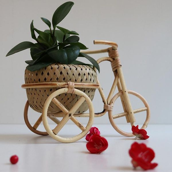 

storage baskets bamboo woven hand-woven straw fruit basket wicker rattan food bread box kitchen decoration bicycle finishing