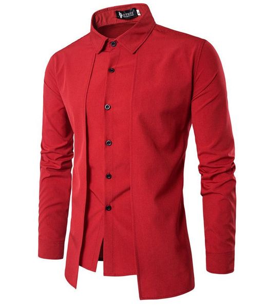

men shirt long sleeve 2021 men's personality double-breasted fashion casual long-sleeved shirts, White;black