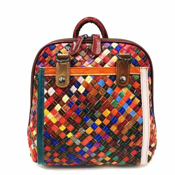 

leather wind female 2021 college backpack travel trend new layer bag cowhide f175 hftnb