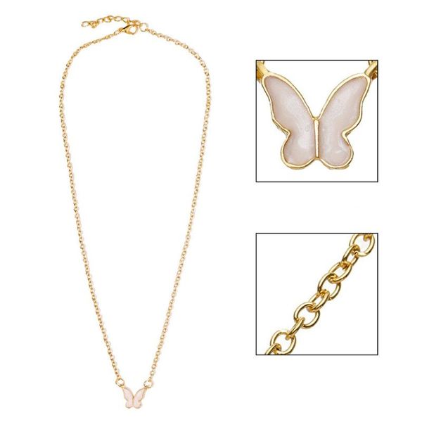 

chains high sense fritillary butterfly pendant necklace creative simple net red temperament women's clavicle chain, Silver