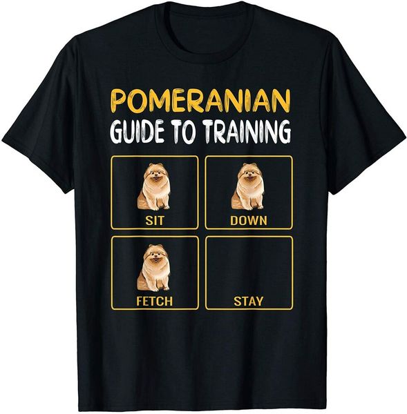 

pomeranian guide to training dog obedience t-shirt size s-5xl, White;black