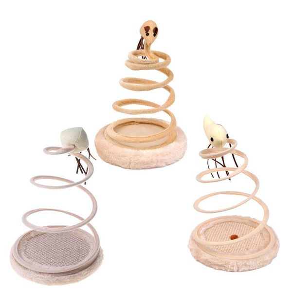

cute funny cat toy spiral spring tray cats pet playing training supplies w0yc toys