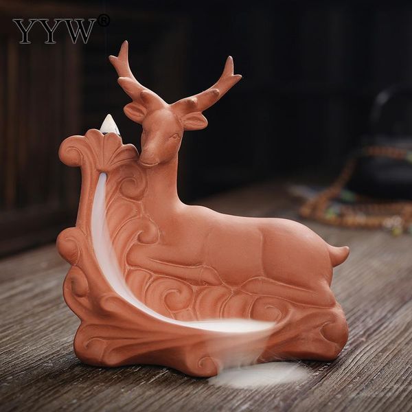 

ceramic incense burner backflow creative retro little deer durable lovely for home or office ornaments stick holder fragrance lamps