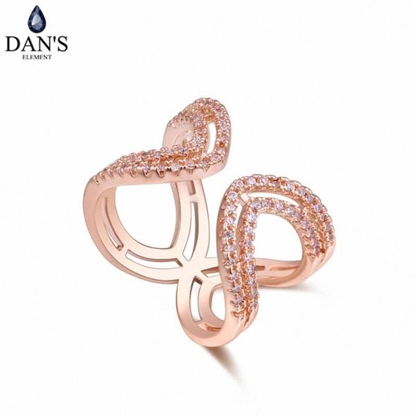 

wedding rings dan's brand real zirconia micro inlays rose gold color ring party for women valentine gift 129800, Slivery;golden