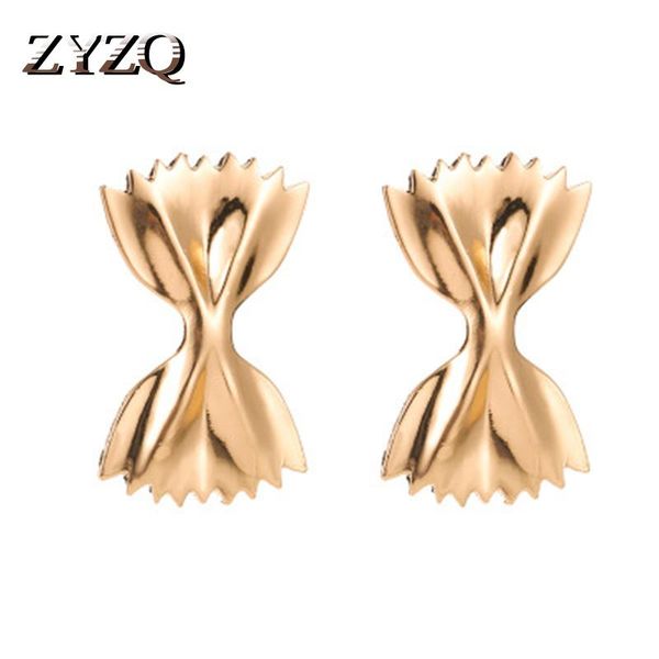 

classic romantic bow knot design stud earrings rough trendy daily wear women accessories wholesale lots&bulk selling, Golden;silver
