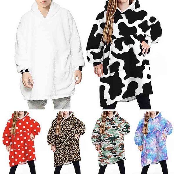 

winter warm homewear blanket hoodie oversized sweatshirt for women kid hoody sweater home jassen comfy trui, Black