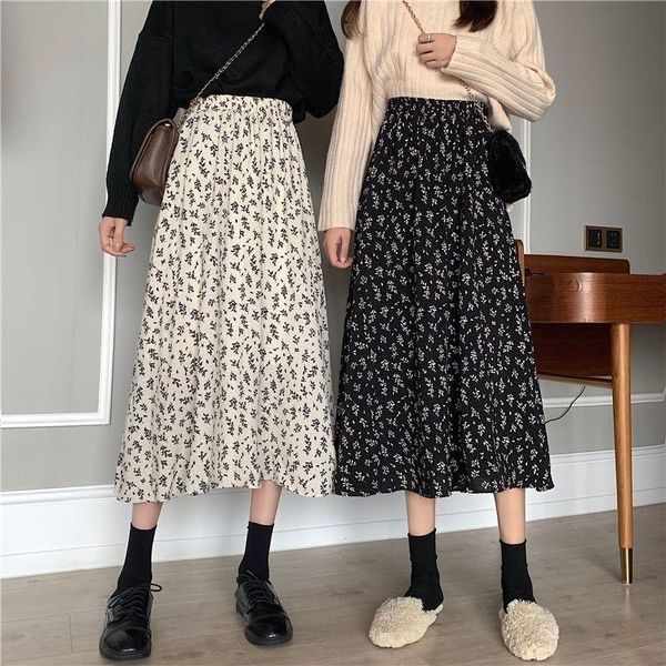 

shredded skirt women's summer 2021 medium-length a-word high waist show thin skirts, Black