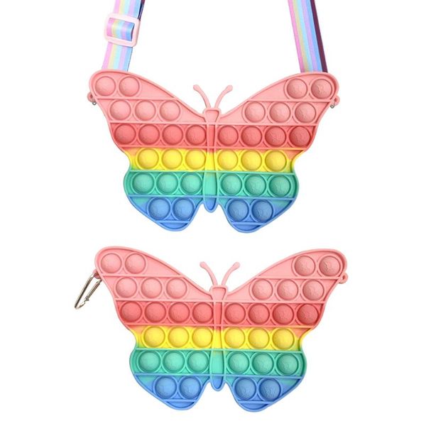 

evening bags push bubble squeeze crossbody bag shoulder keychain sensory toy anti-stress table game pouch for autism