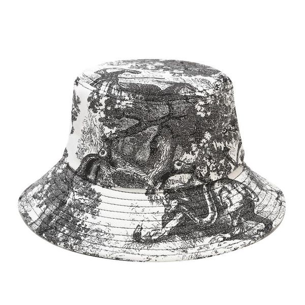 

wide brim hats fashion wash painting bucket hat fisherman tie-dye foldable hiking hip-hop panama for women men, Blue;gray