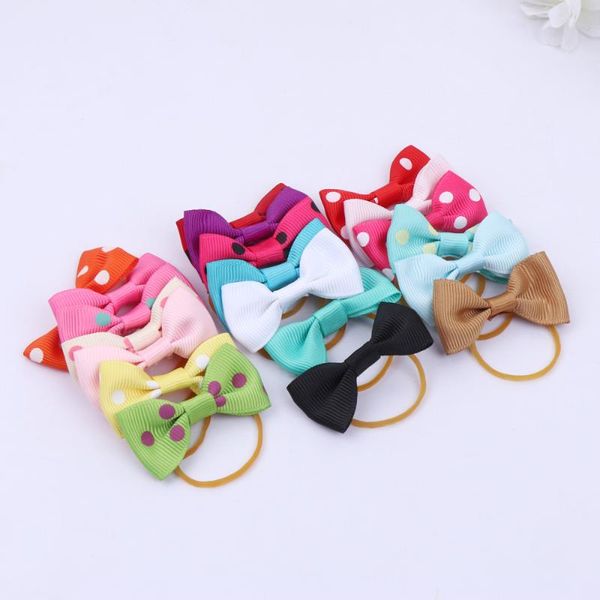 

dog bowknot hair rope elastic pet band puppy tie bow ring headwear (random color) apparel