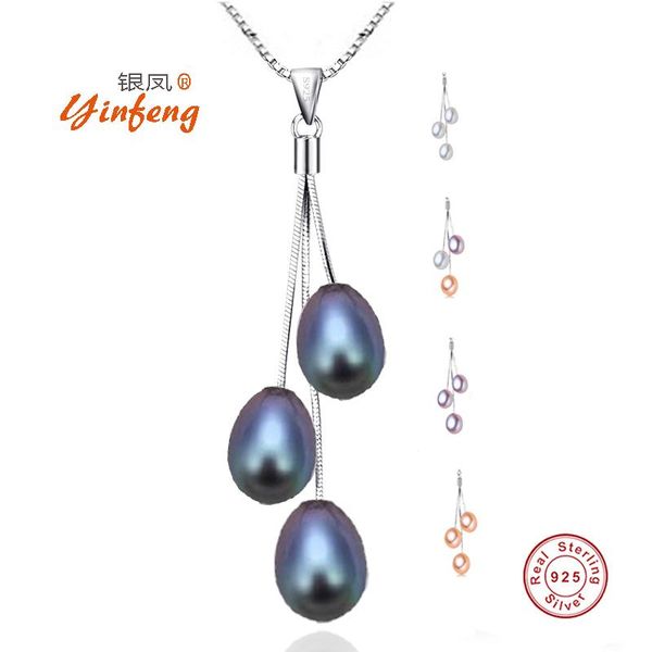 

pendant necklaces [meibapj] collier 100% genuine 925 sterling silver necklace multi-color freshwater pearl jewelry 8-9mm pendants