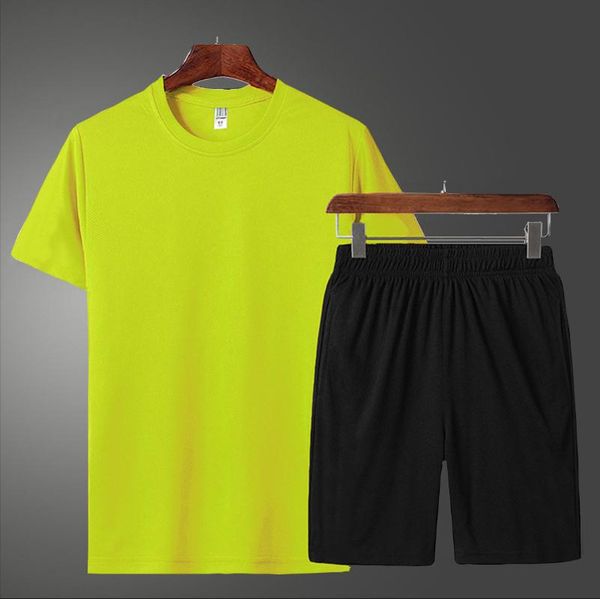

men's tracksuits casual sports t-shirt clothes + mesh two-piece shorts suit, Gray