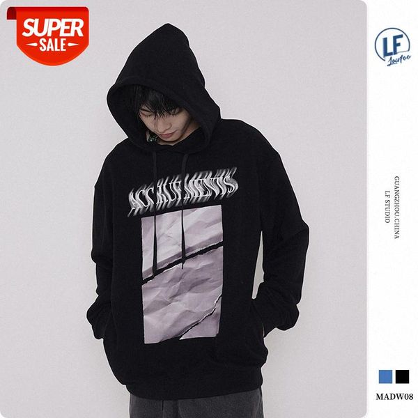 

lawfoo men's torn white paper letter printing couple sweater #zw19, Black