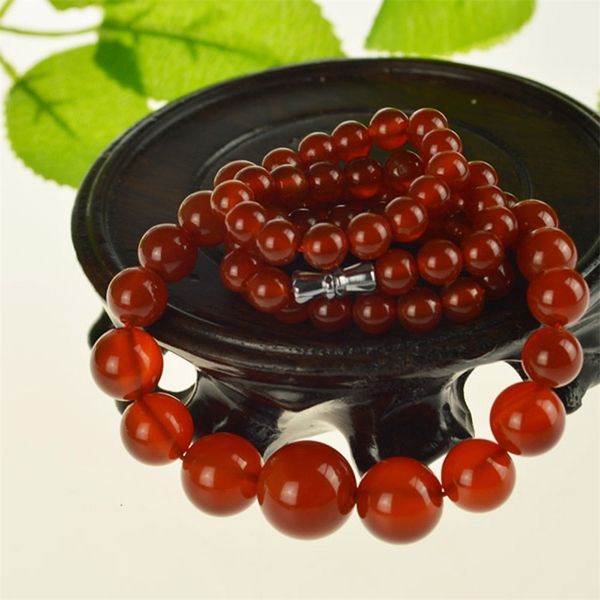 

women's red bead grape stone red agate tower necklace, Black