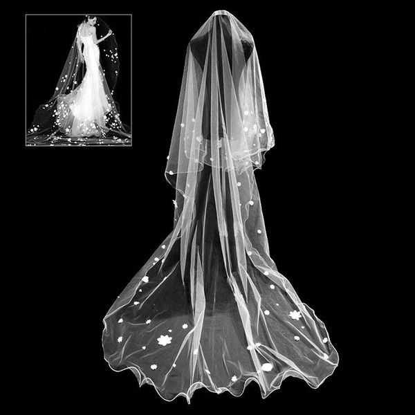 

bridal veils white ivory cathedral wedding long veil with comb accessories bride, Black