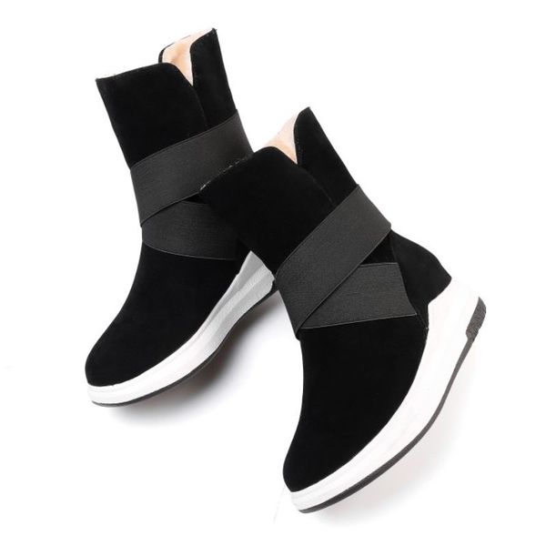 

size 33-43 women half short boots plush fur warm winter shoes women fashion daily short boots ladies footwear, Black
