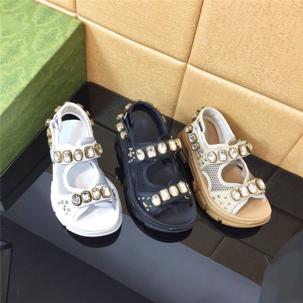 

summer luxury women open toe sandals 3 colour designer thick bottom high heels sandal female shoes size 35-41, Black