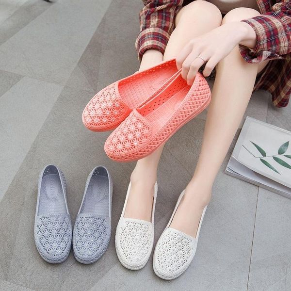 

sandals 2021 summer women's hole shoes breathable comfortable ankle hollow round toe flat baotou outdoor beach, Black