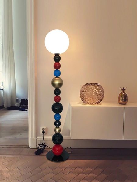 

designer art fashion glass ball corner floor lamp for living room decoration led e27 modern stand bedroom bedside salon bar lamps