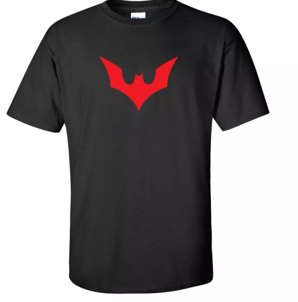 

batman beyond logo t-shirt cotton black red royal navy cartoon s - 5xl, White;black