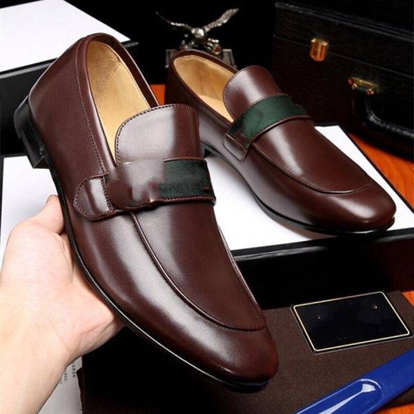 

luxurys designer oxfords dress shoes luxury men's leisure fashion flat shoes gentleman party business dress slip on loafers shoes g, Black