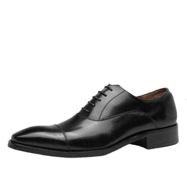 

cowhide leather sho men's busins lace up rubber soled elegant oxford