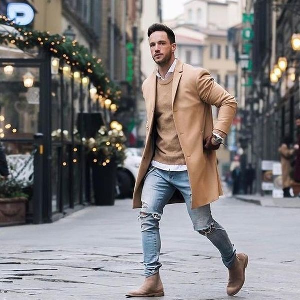 Misto Lana da Uomo ZOGAA Autunno Inverno Lungo Cappotto Giacca Maschile Slim Fit Cashmere Cappotti Capispalla Cachi Cappotti Neri