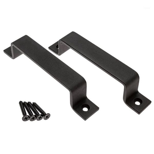 

pcs black sliding barn door handle pull set for gate kitchen furniture cabinet closet drawer move window small buckle handles & pulls